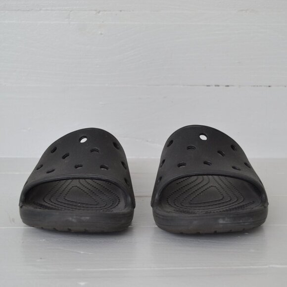 Crocs Black Slide Sandals Women's 8 Men's 6 Iconic Classic Casual Comfort Summer - Picture 3 of 8